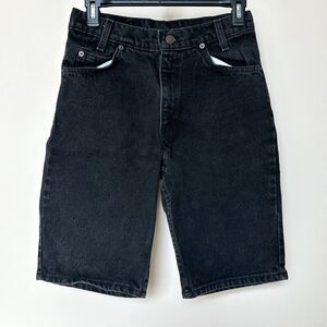 VTG 90s Levi’s 550 Shorts 26 Black Denim Orange Tab Relaxed Student Grunge USA